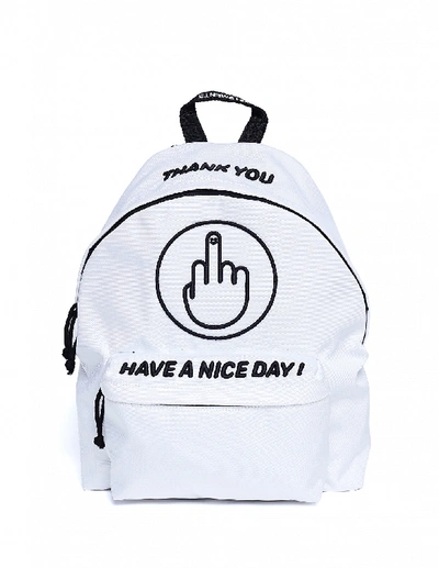 Shop Vetements White Embroidered Backpack