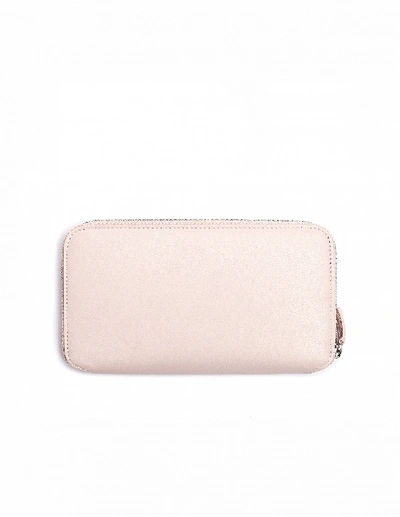 Shop Balenciaga Pink Leather Logo Printed Wallet