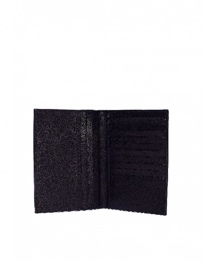 Shop Ugo Cacciatori Black Grained Leather Passport Wallet