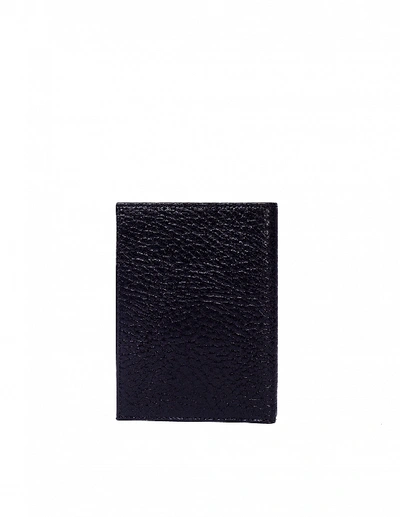 Shop Ugo Cacciatori Black Grained Leather Passport Wallet