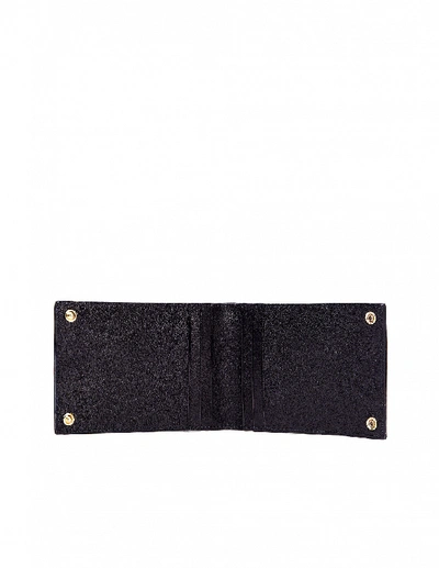 Shop Ugo Cacciatori Black Leather Buttons Cardholder