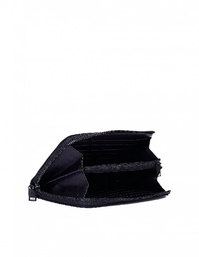 Shop Maison Margiela Black Perforated Leather Wallet