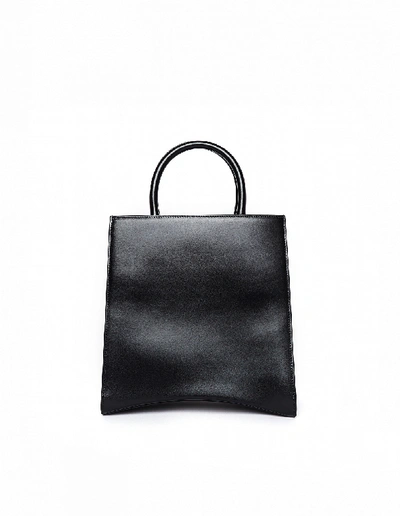Shop Balenciaga Black Leather Hourglass Square Bag