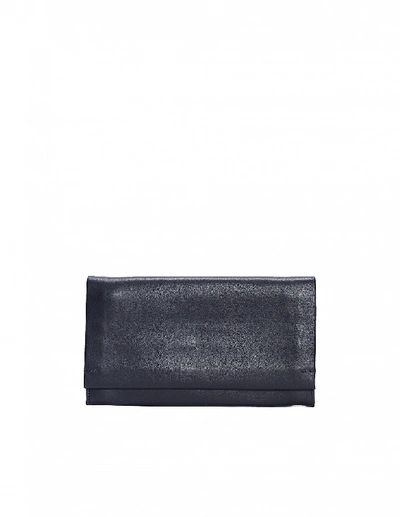Shop Isaac Reina Black Shoulder Strap Leather Wallet