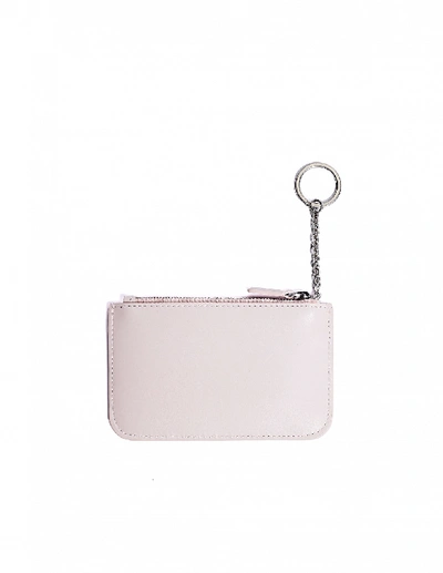 Shop Balenciaga Pink Leather Logo Wallet In White