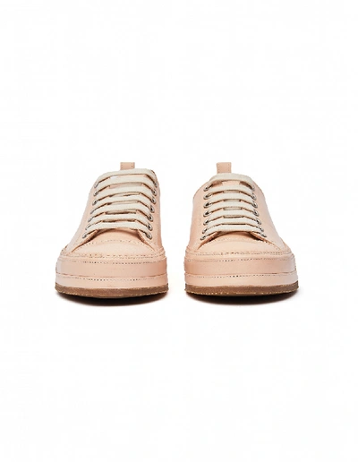 Shop Ann Demeulemeester Beige Leather Low-top Sneakers