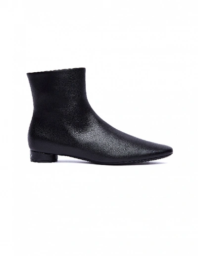 Balenciaga Oval Leather Ankle Boots In Black