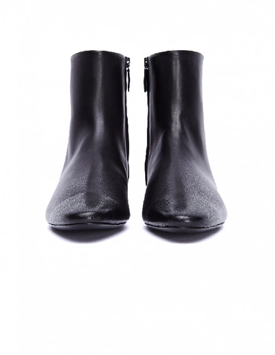 Balenciaga Oval Leather Ankle Boots In Black