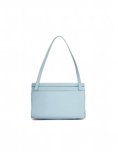 Shop Isaac Reina Blue Leather Clutch Bag