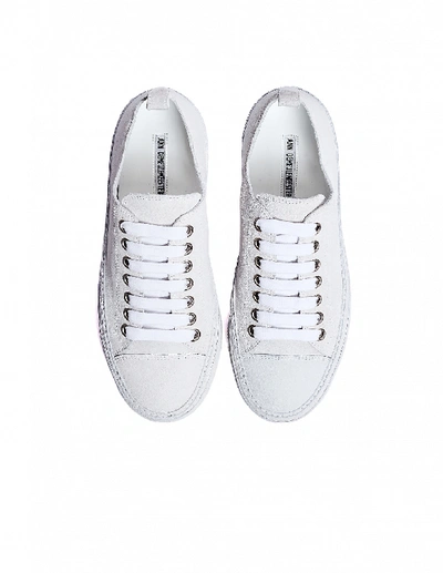 Shop Ann Demeulemeester White Suede Sneakers