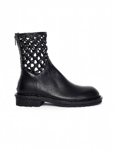 Shop Ann Demeulemeester Net Ankle Boot Tucson Nero In Black