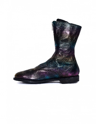 Shop Guidi Rainbow Leather Zip Boots In Multicolor