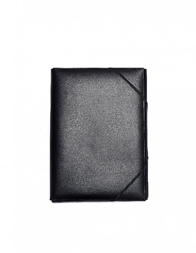 Shop Isaac Reina Black Leather A4 Documents Folder