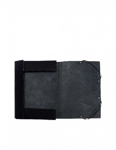 Shop Isaac Reina Black Leather A4 Documents Folder