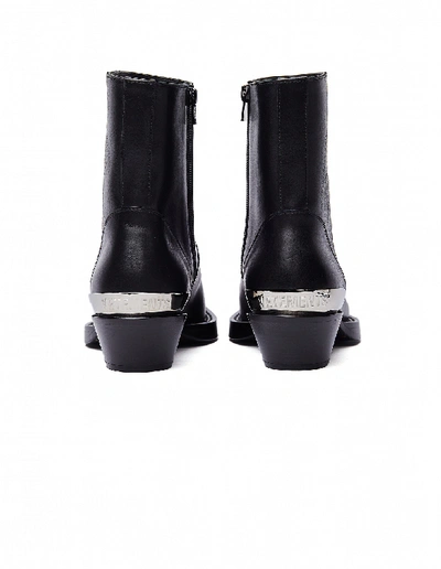 Shop Vetements Black Leather Cowboy Boots