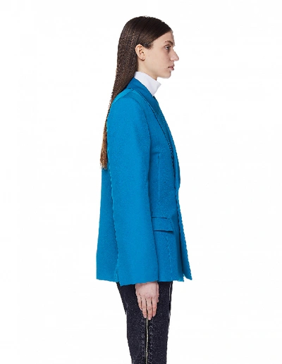 Shop Balenciaga Blue Waisted Jacket