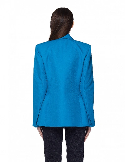 Shop Balenciaga Blue Waisted Jacket