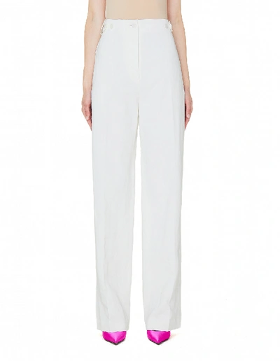 Shop The Row Matea Linen Trousers In White