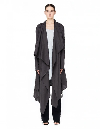 Shop Leon Emanuel Blanck Grey Cotton Asymmetric Coat