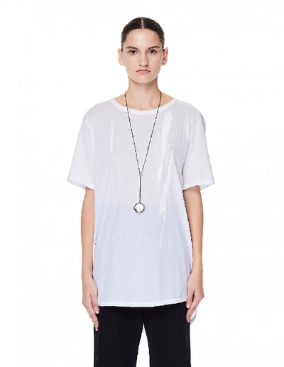Shop Ann Demeulemeester White Printed Cotton T-shirt