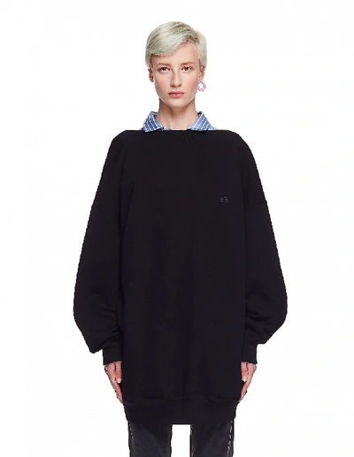 Shop Balenciaga Black Cotton Cristobal Sweatshirt