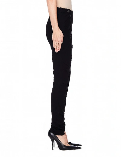 Shop Leon Emanuel Blanck Distressed Cotton Trousers In Black