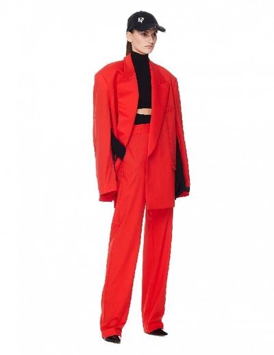 Shop Vetements Red Wool Trousers