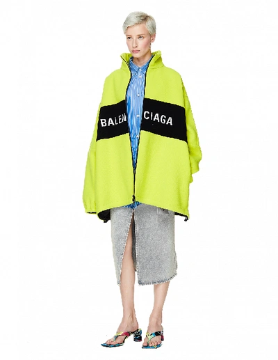 Shop Balenciaga Blue Cotton Logo Printed Shirt