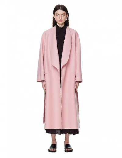 Shop The Row Pink Cashmere Celete Belted Coat