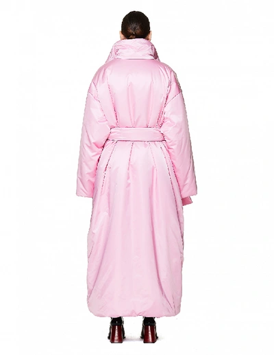 Shop Balenciaga Pink Satin Padded Coat
