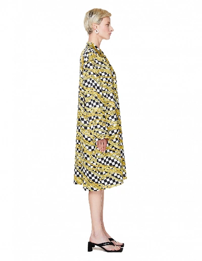 Shop Balenciaga Chains Printed Pajama Dress In Yellow