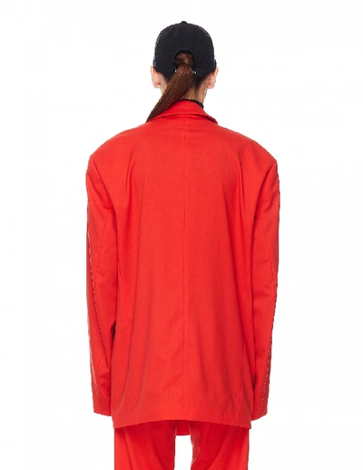 Shop Vetements Red Wool Double Breasted Jacket