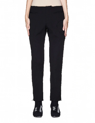 Shop Yohji Yamamoto Black Wool Oval Cut-out Trousers