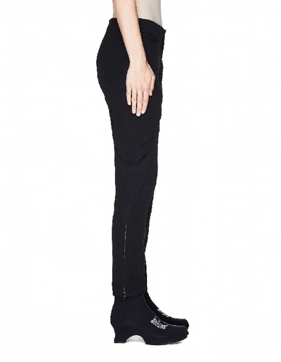 Shop Yohji Yamamoto Black Wool Oval Cut-out Trousers