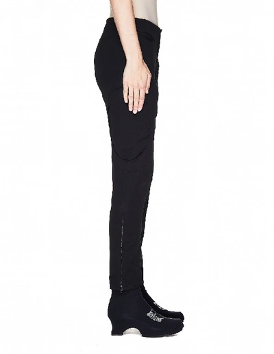 Yohji Yamamoto Black Wool Oval Cut-out Trousers In Black