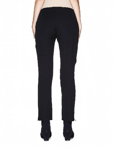 Yohji Yamamoto Black Wool Oval Cut-out Trousers In Black