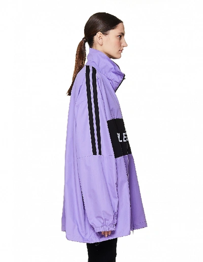 Shop Balenciaga Purple Zip-up Cotton Jacket