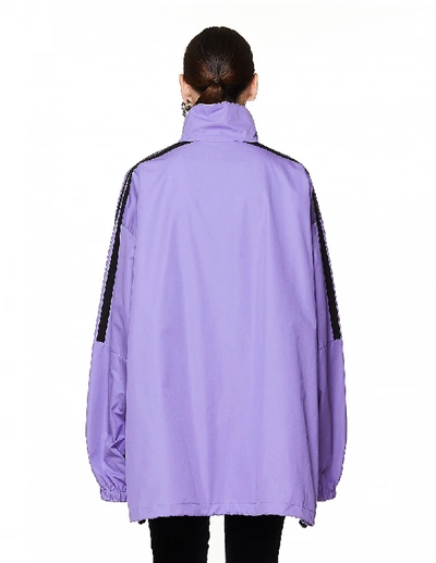 Shop Balenciaga Purple Zip-up Cotton Jacket