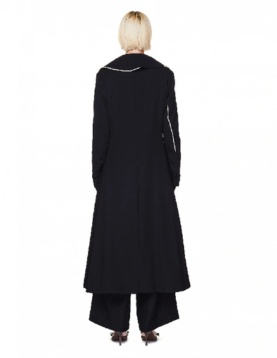 Shop Yohji Yamamoto Black Wool Double Breasted Coat