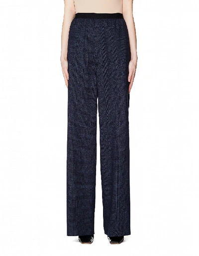 Shop Balenciaga Dark Grey Checked Wool Trousers