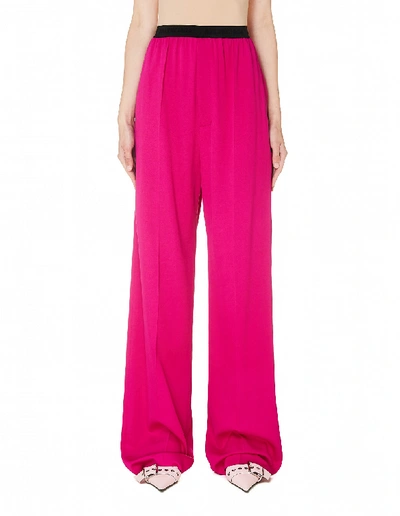 Shop Balenciaga Pink Elastic Classic Trousers