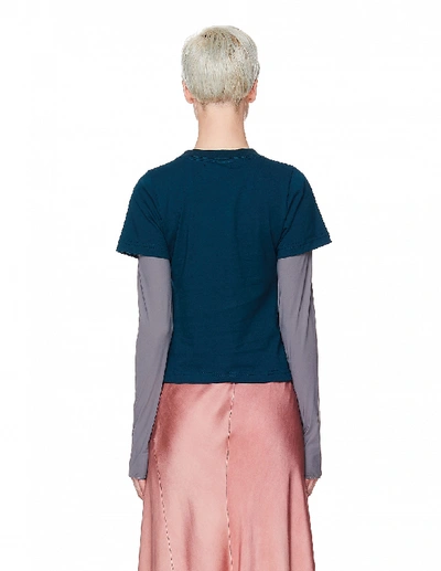 Shop Maisie Wilen Blue Cotton Printed T-shirt