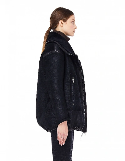 Shop Isaac Sellam Reversible Shearling Jacket In Black