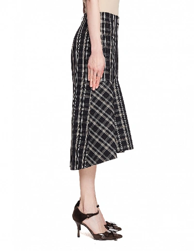 Shop Balenciaga Wool Checked Godet Skirt In Grey