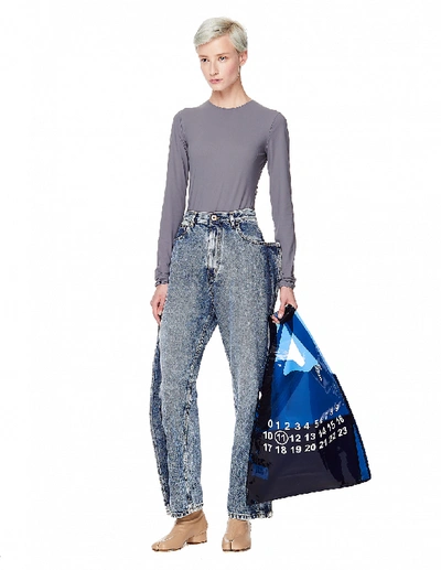 Shop Maison Margiela Blue Wide Leg Jeans