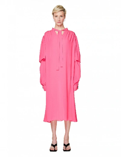 Shop Balenciaga Pink Tie-up Dress