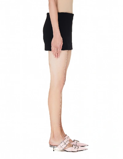 Shop Balenciaga Black Wool Ultra Mini Skirt With Shorts