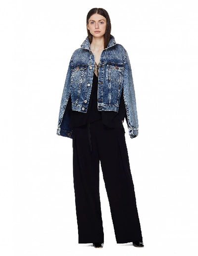 Shop Maison Margiela Oversized Denim Jacket In Blue