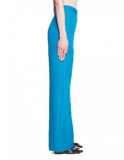 Shop Balenciaga Blue Wide Leg Trousers