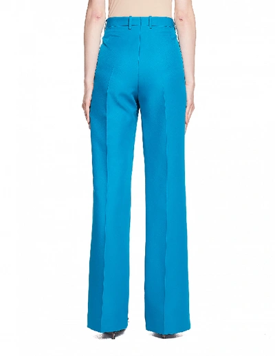 Shop Balenciaga Blue Wide Leg Trousers